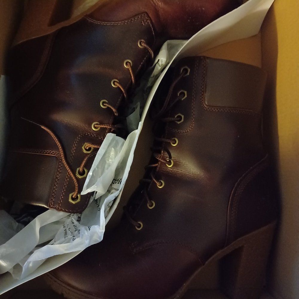 Timberland Glancy A18Z6 Leather Lace Up Ankle Boot, Women's, Size 8,